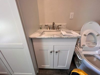 New Bathroom Cabinet Installation